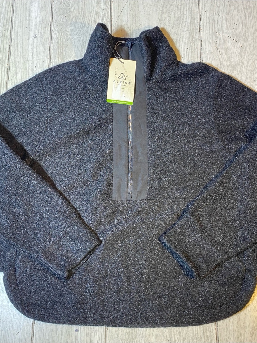 NWT Alpine Design Women Wayfarer Fleece 1/4 Zip Pullover Charcoal Black Size M